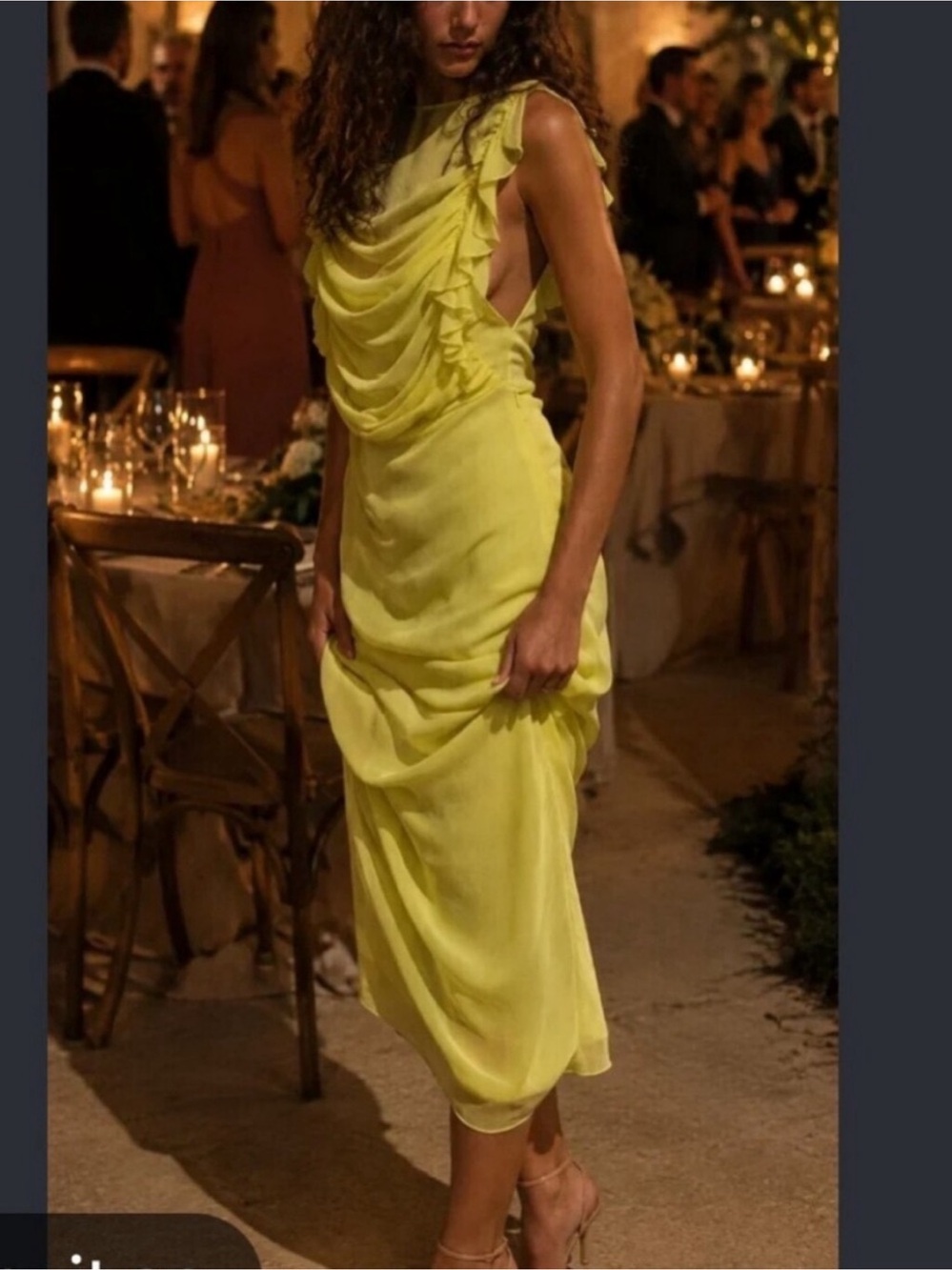 ZARA 100% VISCOSE LONG GEORGETTE DRESS